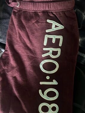 Aeropostale Women's Maroon Jeggings with AERO 1987 Logo